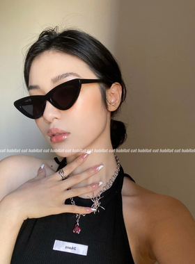 复古美式三角猫眼墨镜女欧美ins网红辣妹嘻哈太阳眼镜男凹造型潮