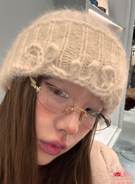 金丝无框眼镜女纯欲高级贵气感小框眼镜千禧御姐椭圆防蓝光平光镜