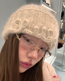 金丝无框眼镜女纯欲高级贵气感小框眼镜千禧御姐椭圆防蓝光平光镜