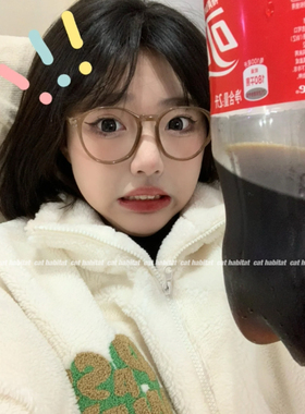 赵露思同款眼镜复古豹纹奶茶色眼镜框经典韩版圆形眼镜潮可配近视