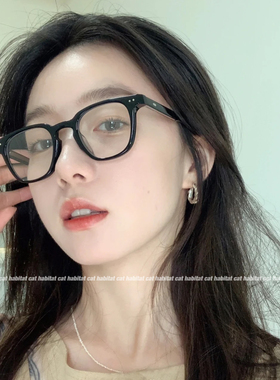 韩版ins复古小红书网红款眼镜框女潮圆脸黑色方形素颜近视眼镜男