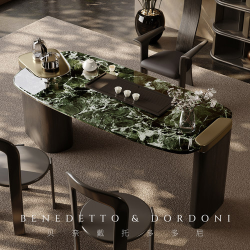 天然大理石茶桌2025新款高端意式