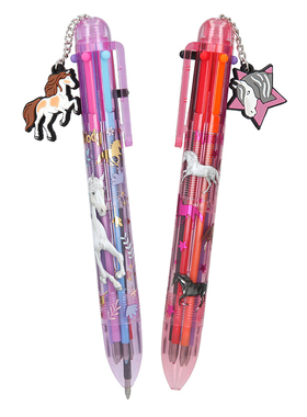 Miss Melody 6色啫喱笔多功能笔学生多色按压式油笔12108