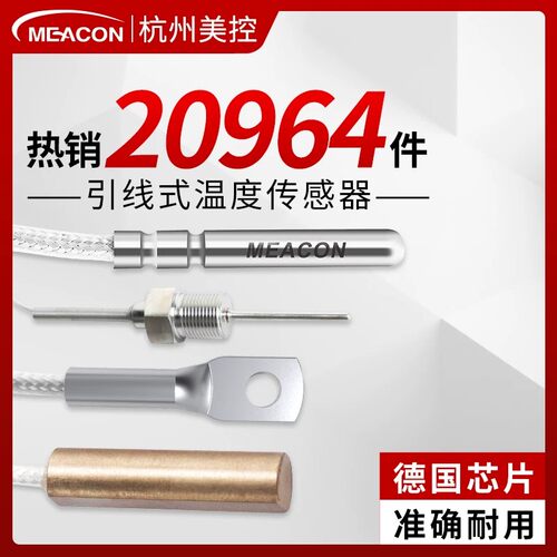 美控PT100铂热电阻引线式温度传感器A级铂电阻芯感温探头可开票