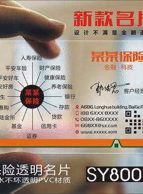金融投PICC中国人保资人寿太平宜信银行贷款保险名片设计制作SY80075