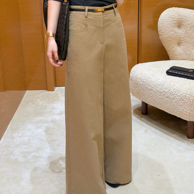 EASE-不挑腿型简约高级感阔腿裤休闲裤(配腰带)(补单王)E26A6047