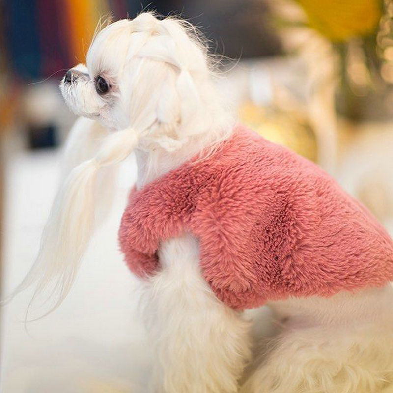 狗狗猫咪仿皮草保暖毛毛马甲背心