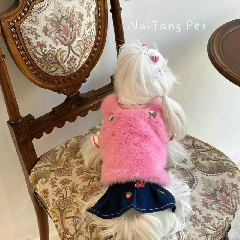狗狗猫咪仿皮草马甲背心