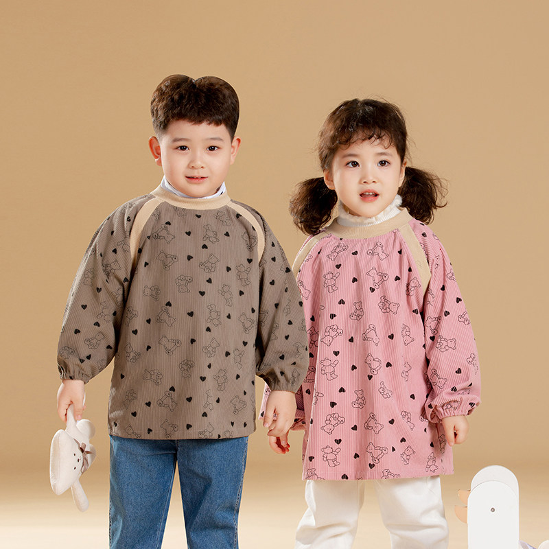 儿童防水罩衣宝宝秋冬灯芯绒吃饭防脏护衣幼儿园围裙婴儿外穿围兜,童装/婴儿装/亲子装,反穿衣/罩衣,淘宝优惠券,粉丝福利购,淘宝优惠卷