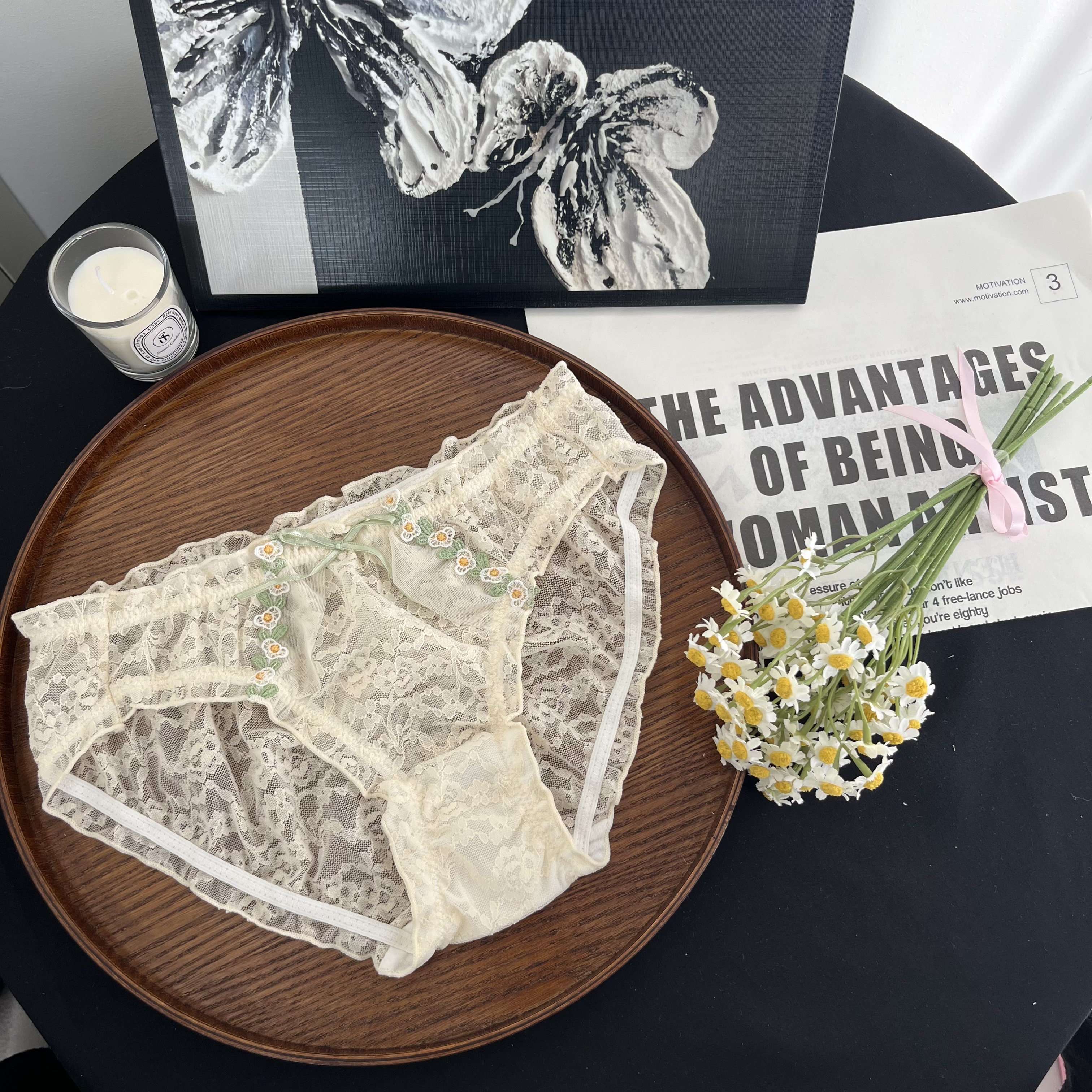 白栀情诗~纯欲风性感蕾丝内裤女