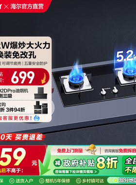 海尔Q2BE3猛火燃气煤气双灶家用天然气液化气嵌入式灶具官方旗舰