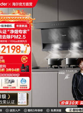 [新品]统帅Leader海尔智家抽油烟机厨房吸净烟机套装F28顶侧双吸