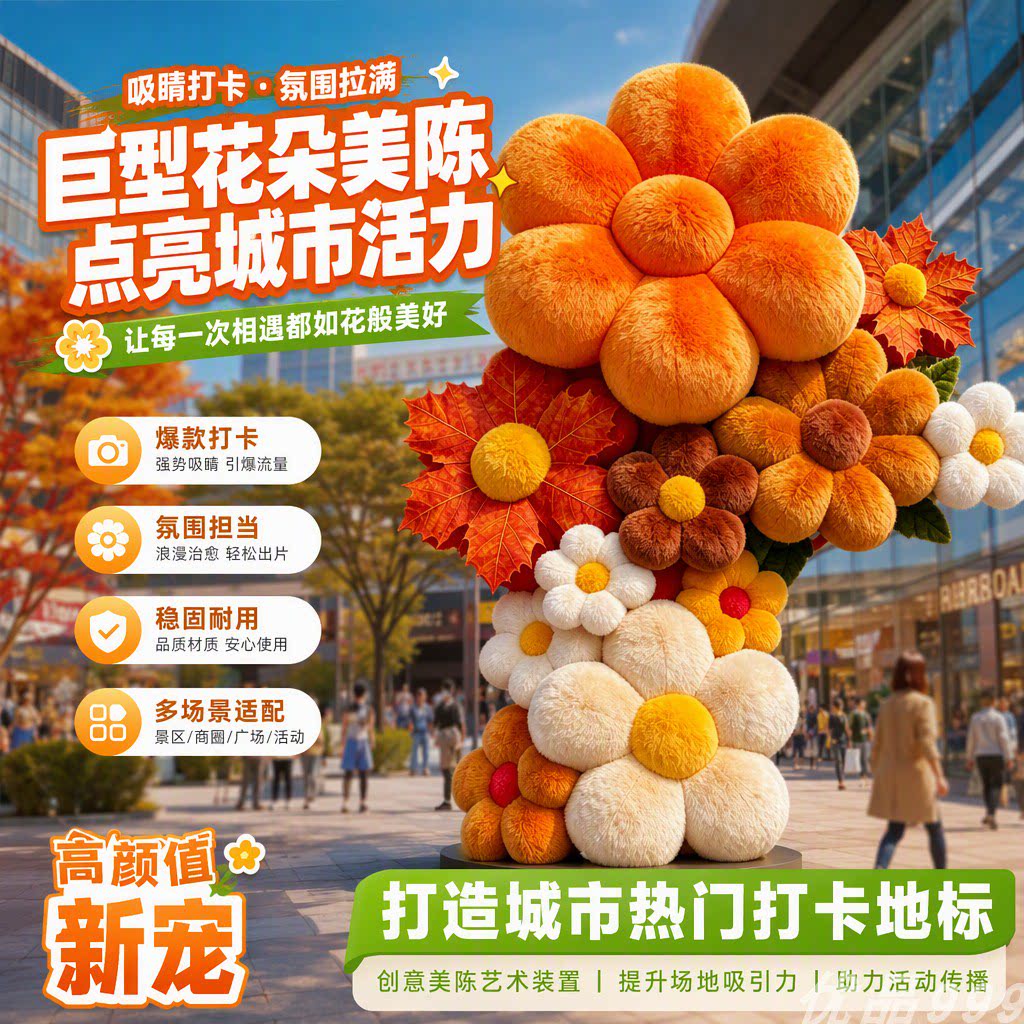 大型毛绒花朵户外美陈打卡摆件图片