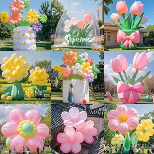 气模充气花朵商场美陈悬挂发光花朵气模中庭装饰春季户外樱花气模