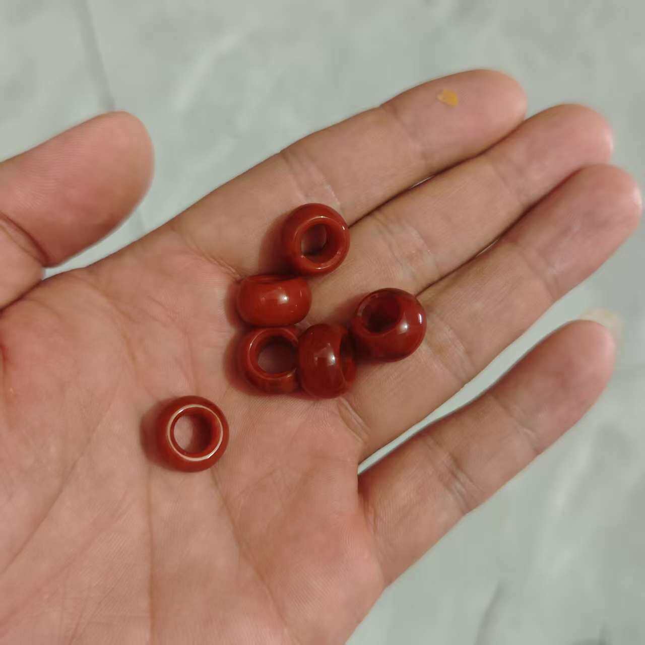 天然云南红玛瑙大孔烟嘴密封圈