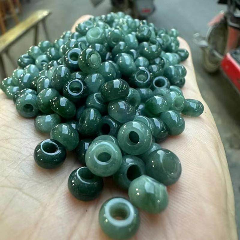 翡翠A货深蓝色小算盘珠大孔珠孔2.8MM手链串玉冰油青收尾珠多宝珠,珠宝/钻石/翡翠,其他,淘宝优惠券,粉丝福利购,淘宝优惠卷