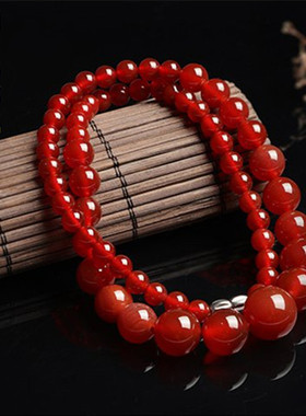 天淼玉器女士玛瑙无民族红玛瑙