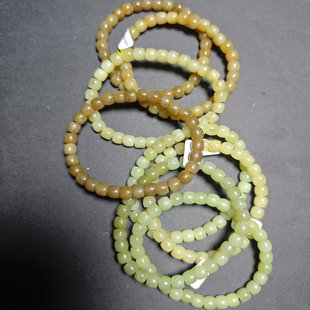 天然和田玉老型古墩珠糖冰白晴料手链串配饰情人节生日礼物送证书