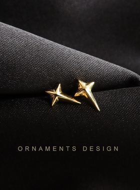 ISLANDIO北极星迷你耳钉18K金2023新品INS风百搭养耳朵银耳骨钉女