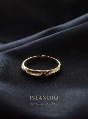 ISLANDIO小众原创设计 S925纯银莫比乌斯环戒指18K金指环女