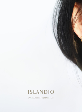 ISLANDIO琥珀焦糖宝石方形耳钉纯银镀18K金高级感耳饰轻奢礼物女