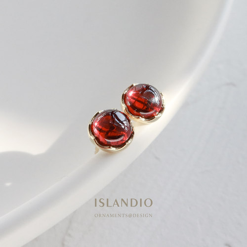 islandio酒红水晶宝石气质纯银女