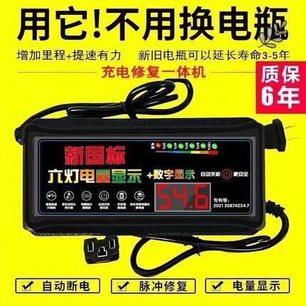 自动断电 两轮三轮电动车电瓶车充电器48V60V72V超级快充电车通用