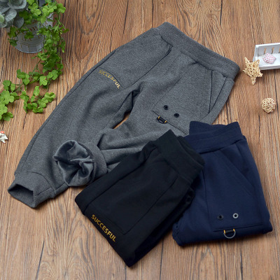 男童运动裤加绒加厚复合一体绒儿童装秋冬新款长裤子保暖纯棉短绒