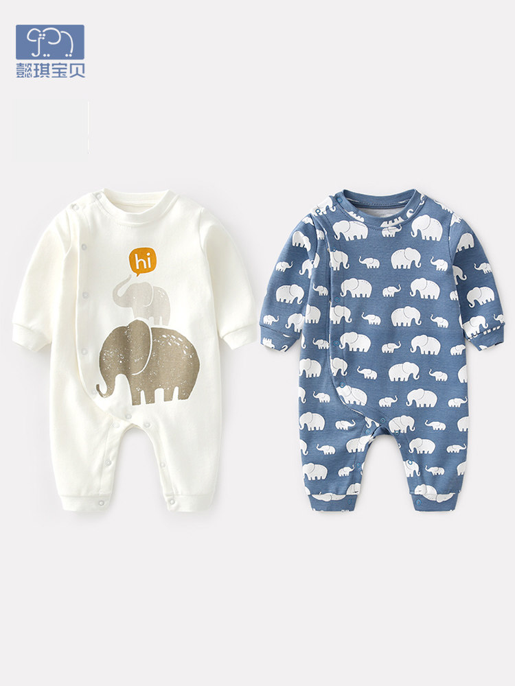 Baby jumpsuit spring and autumn Newborn autumn clothes Pure cotton jumpsuit Women's three-month children's clothing spring clothing men's clothing