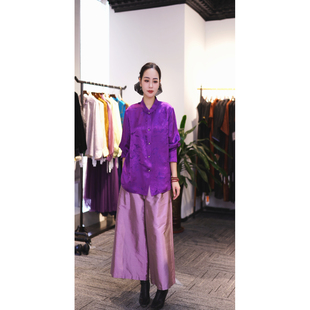 【穿搭师小鱼】新款真丝双宫绸阔腿裤55563