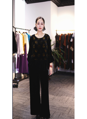 【穿搭师小鱼】新款真丝丝绒上衣25633