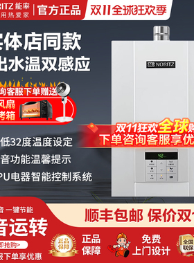 NORITZ/能率燃气热水器GQ-20D2AFEX智能恒温强排室内防冻家用20升