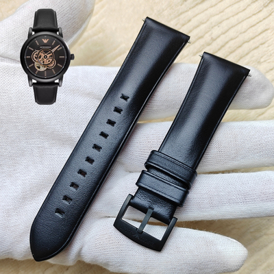 表带真皮黑色牛皮男款