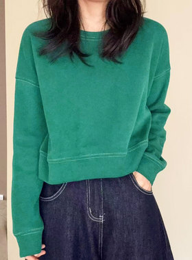 短款卫衣早秋爆款长袖圆领常规小个子上衣气质百搭显瘦宽松25216