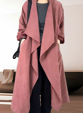 巨好看的风衣外套女款2025新款大翻领早秋薄款秋季长款大衣24319