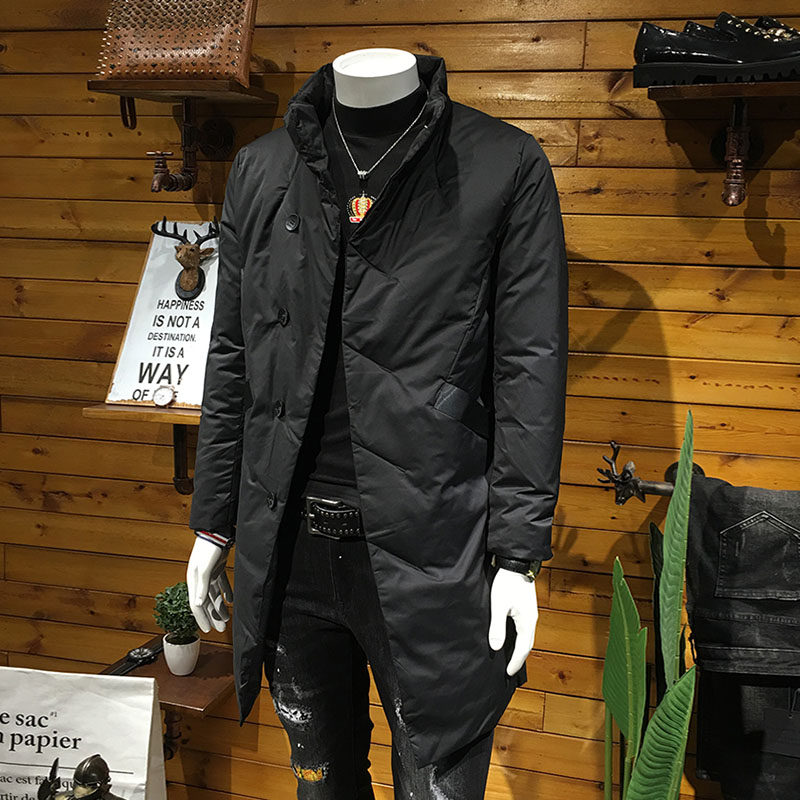欧洲站中长款羽绒服男2026新款冬季韩版修身潮流休闲保暖外套大衣