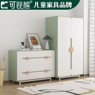 可比熊新款enf级儿童衣柜家用卧室简易衣橱斗柜组合收纳柜置物架