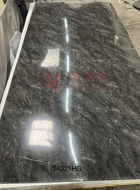 伊美家防火板T4321G亮光面灰色大理石纹耐火板家具装修装饰板