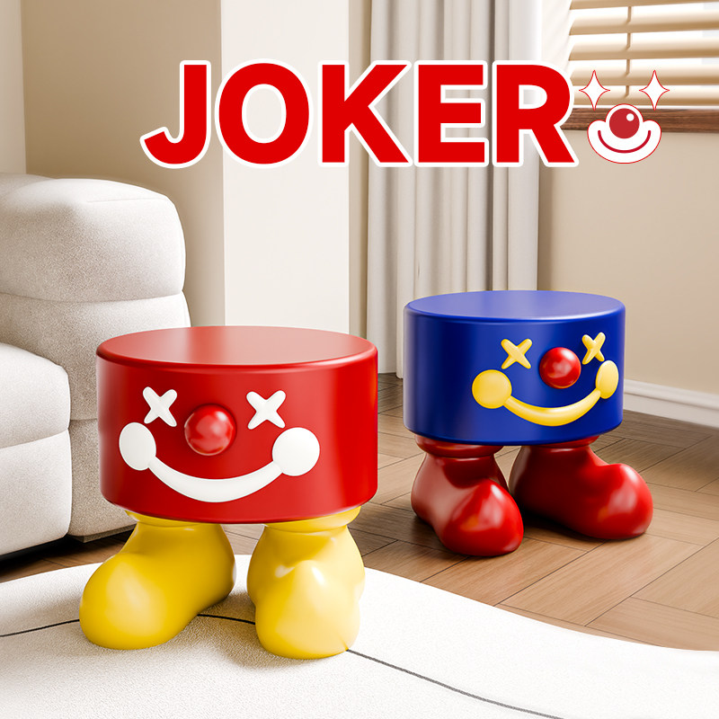 创意卡通可爱小丑玄关换鞋凳客厅小茶几落地摆件家居高级感装饰品