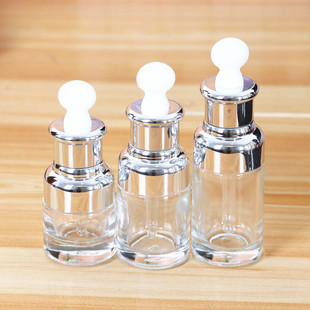 高档化妆品玻璃精油瓶 便携旅行精油精华液玻尿酸原液分装滴管瓶