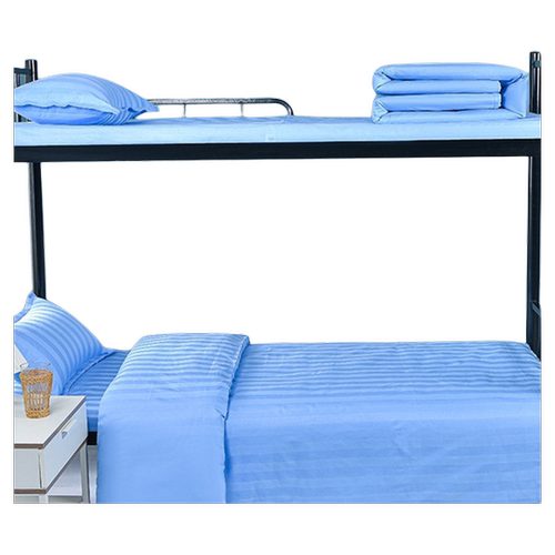 医院床单被套三件套定制 缎条布草加厚纯棉白色社区医护床上用品