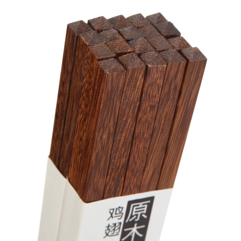 达乐丰鸡翅木筷子无漆无蜡原木抗菌防霉中华筷子家用实木筷10双装图片