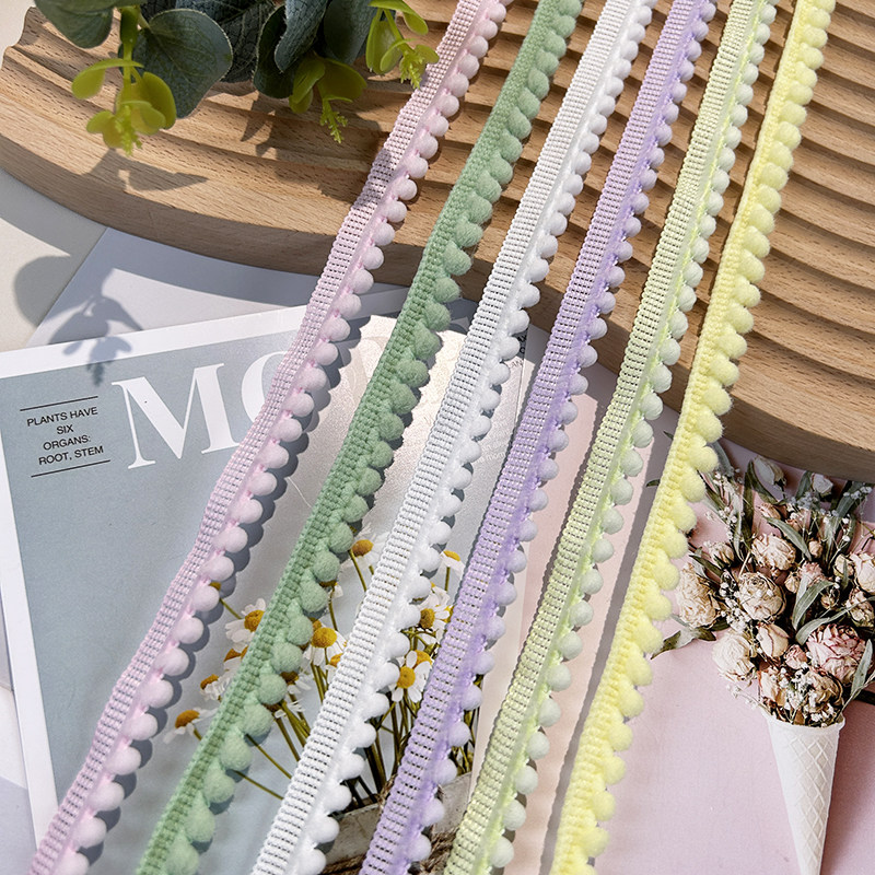 彩色毛芽球球流苏花边小毛球狗牙边手工diy材料裙边服装装饰辅料,居家布艺,花边,淘宝优惠券,粉丝福利购,淘宝优惠卷