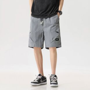 夏季男款休闲短裤男工装美式潮牌宽松大码中裤男士五分裤子潮冰丝