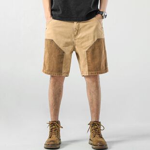 夏季直筒五分裤男宽松大码美式休闲潮牌工装短裤户外运动中裤高街