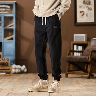 2025新款秋冬季休闲裤子男士宽松大码束脚哈伦运动工装长裤男生裤
