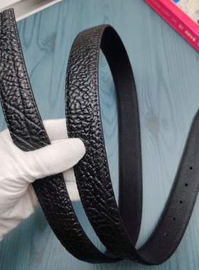 3.5无头也牛皮男真皮头层牛皮大牌8字扣平替商务百搭高端打孔皮带