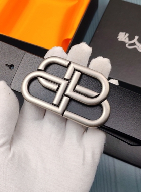 巴黎腰带双BG扣皮带男真皮纯牛皮腰带高档大牌青年百搭牛仔裤腰带