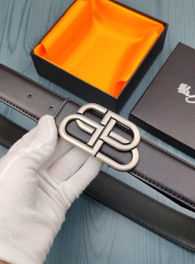 巴黎新款双BG扣皮带男士真皮牛皮高档腰带复古百搭青年牛仔裤腰带