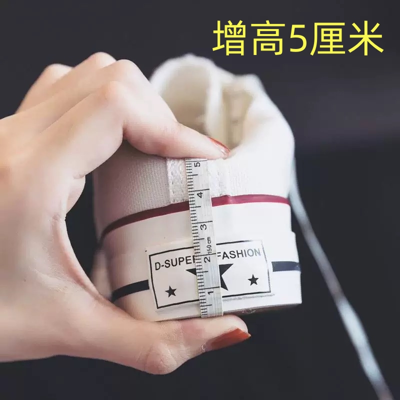 香港潮牌内增高厚底帆布鞋女2025年新款小白鞋秋季休闲夏季潮板鞋
